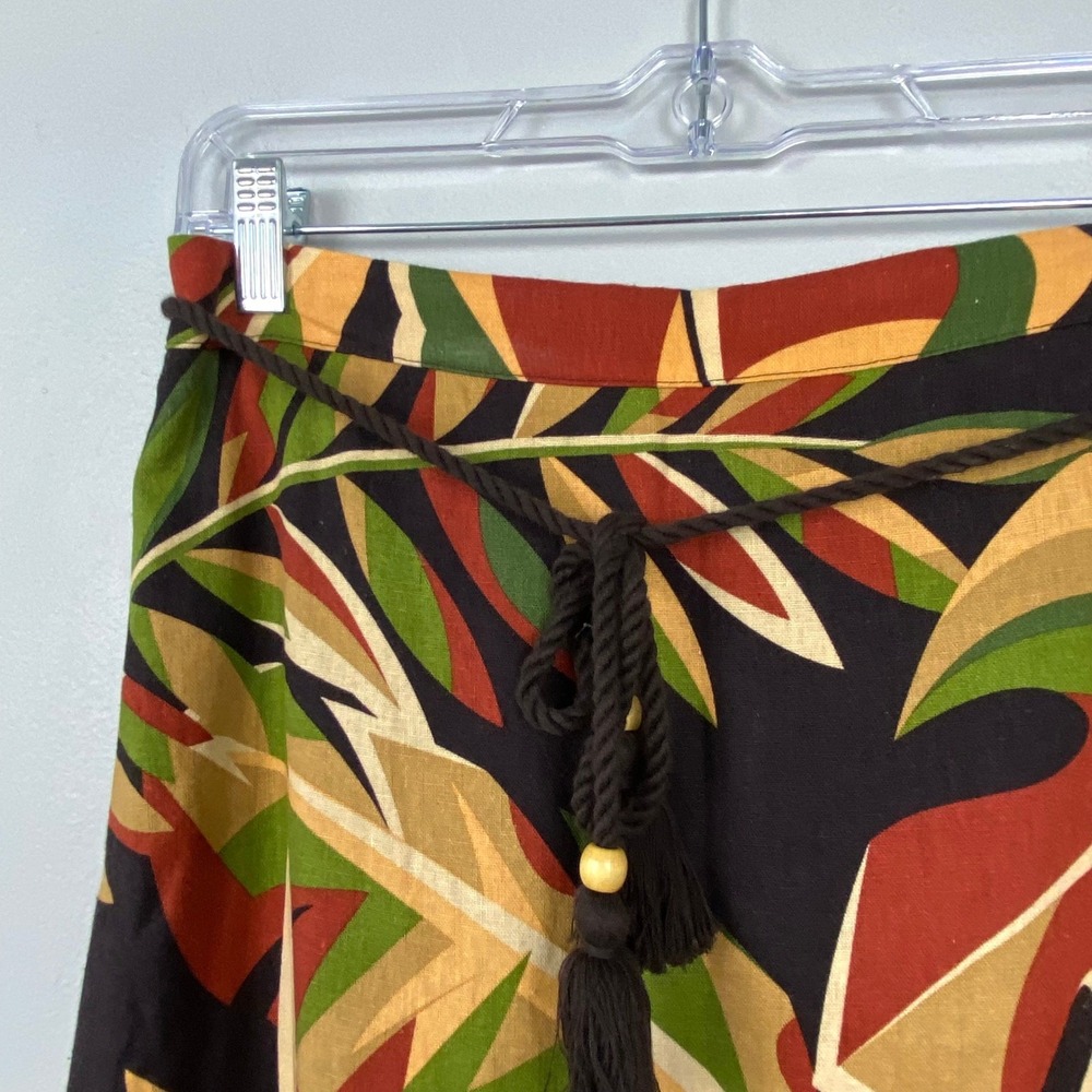 House of Harlow 1960 Tiered Linen Blend Midi Skirt Earth Tones Boho Fairy Small - Picture 5 of 10